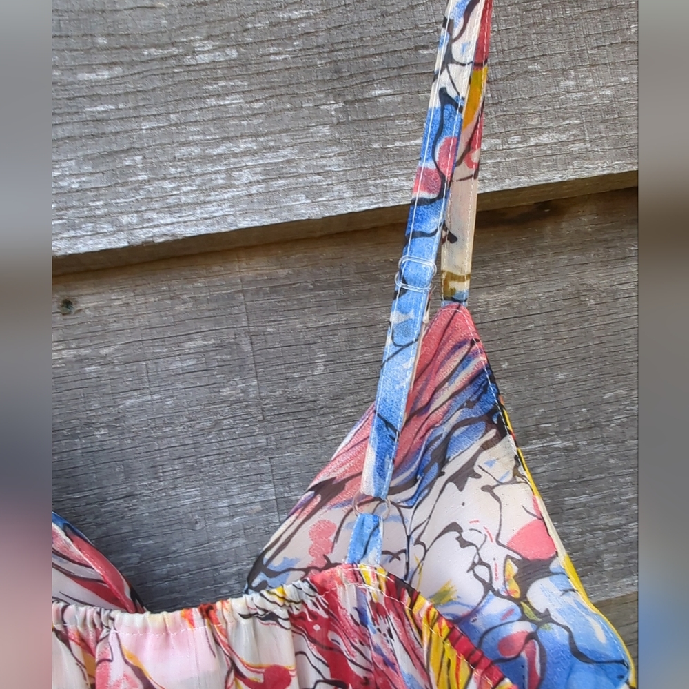 ♨️🌹 Floral Maxi Dress Spaghetti Straps Polyester Soft - Summer Attire - Picture 8 of 16